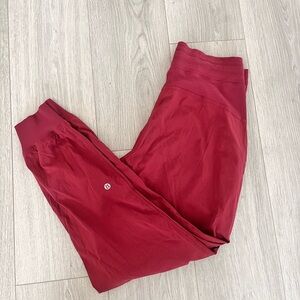 Lululemon Red Ribbed Studio Dance Pants Joggers 8